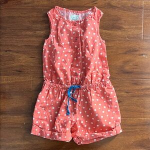 Mini Boden Coral Polka Dot Kids Romper